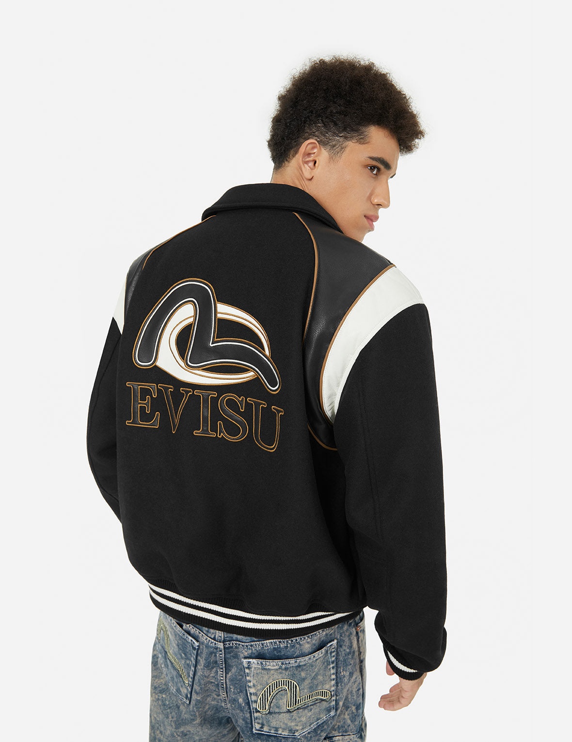 Logo and Seagull Applique Relax Fit Baseball Jacket - 4