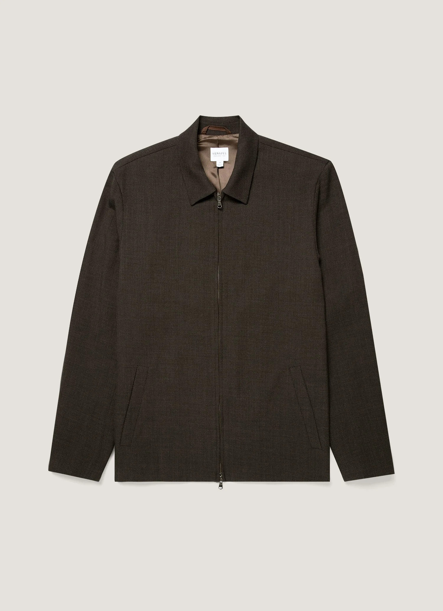 Light Textured Wool Harrington Jacket - 1