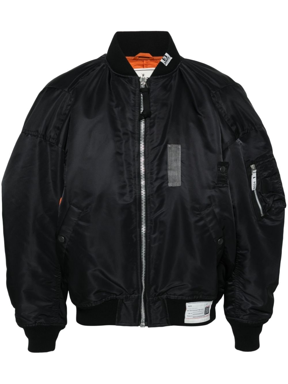 logo-patch padded bomber jacket - 1