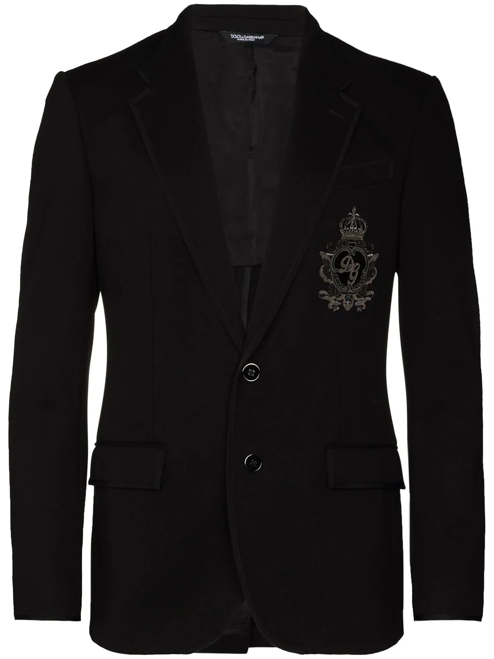 logo patch jersey blazer - 1