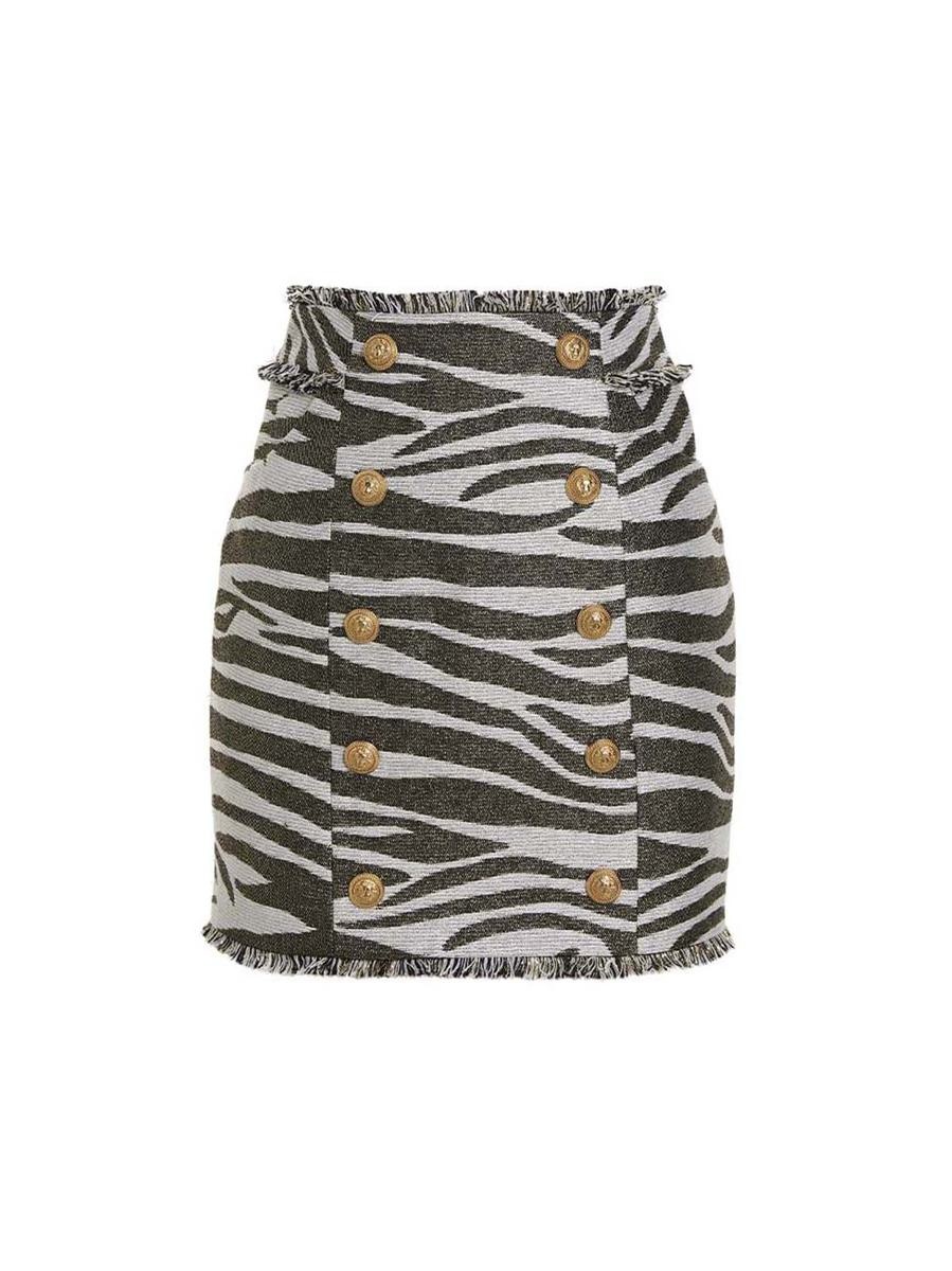 ミニスカート Balmain 'Lurex Zebra' Skirt Balmain BALMAIN 'LUREX ZEBRA' SKIRT | baltini | REVERSIBLE
