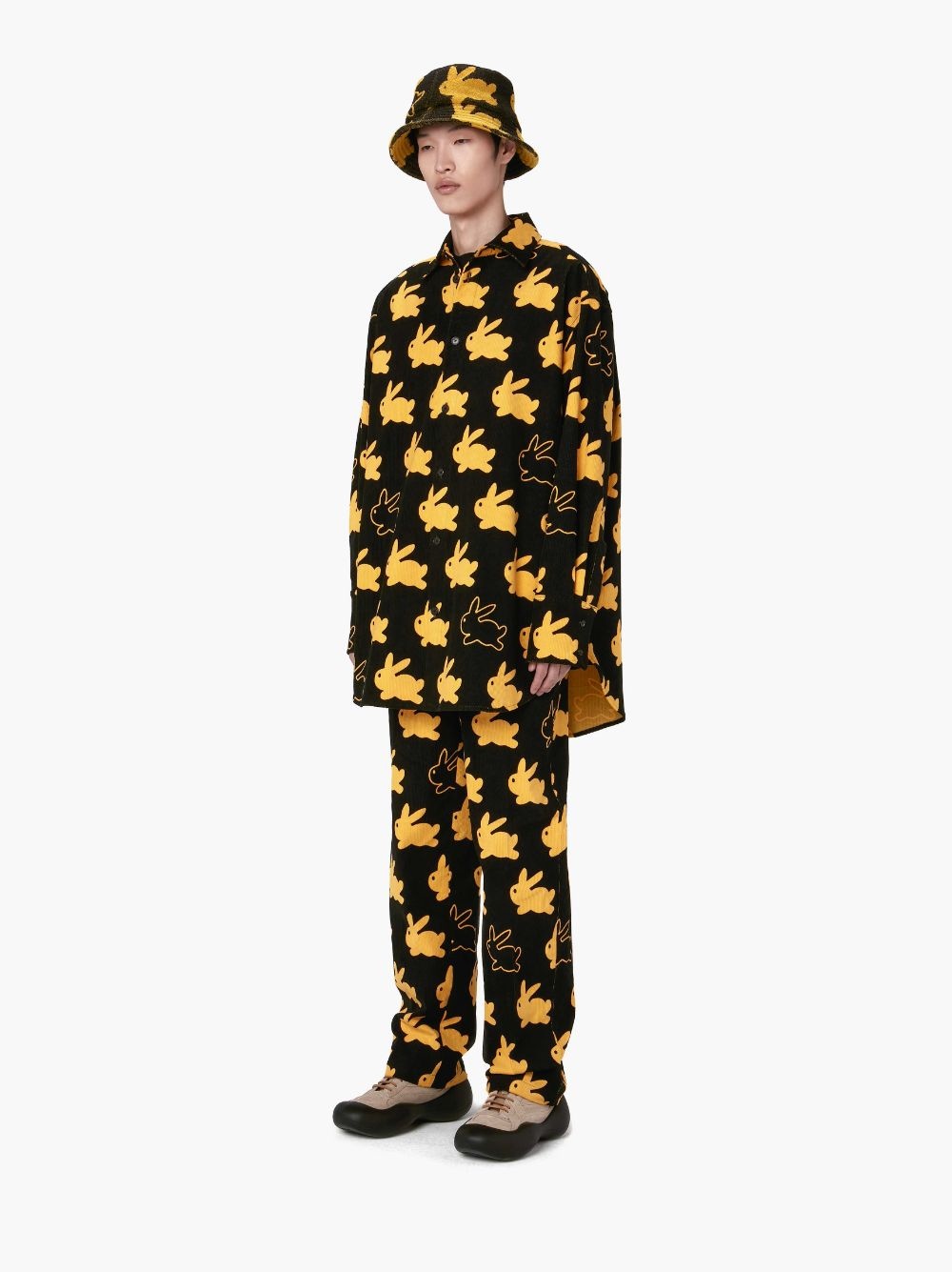 ALL OVER BUNNY STRAIGHT LEG CORDUROY TROUSERS - 4