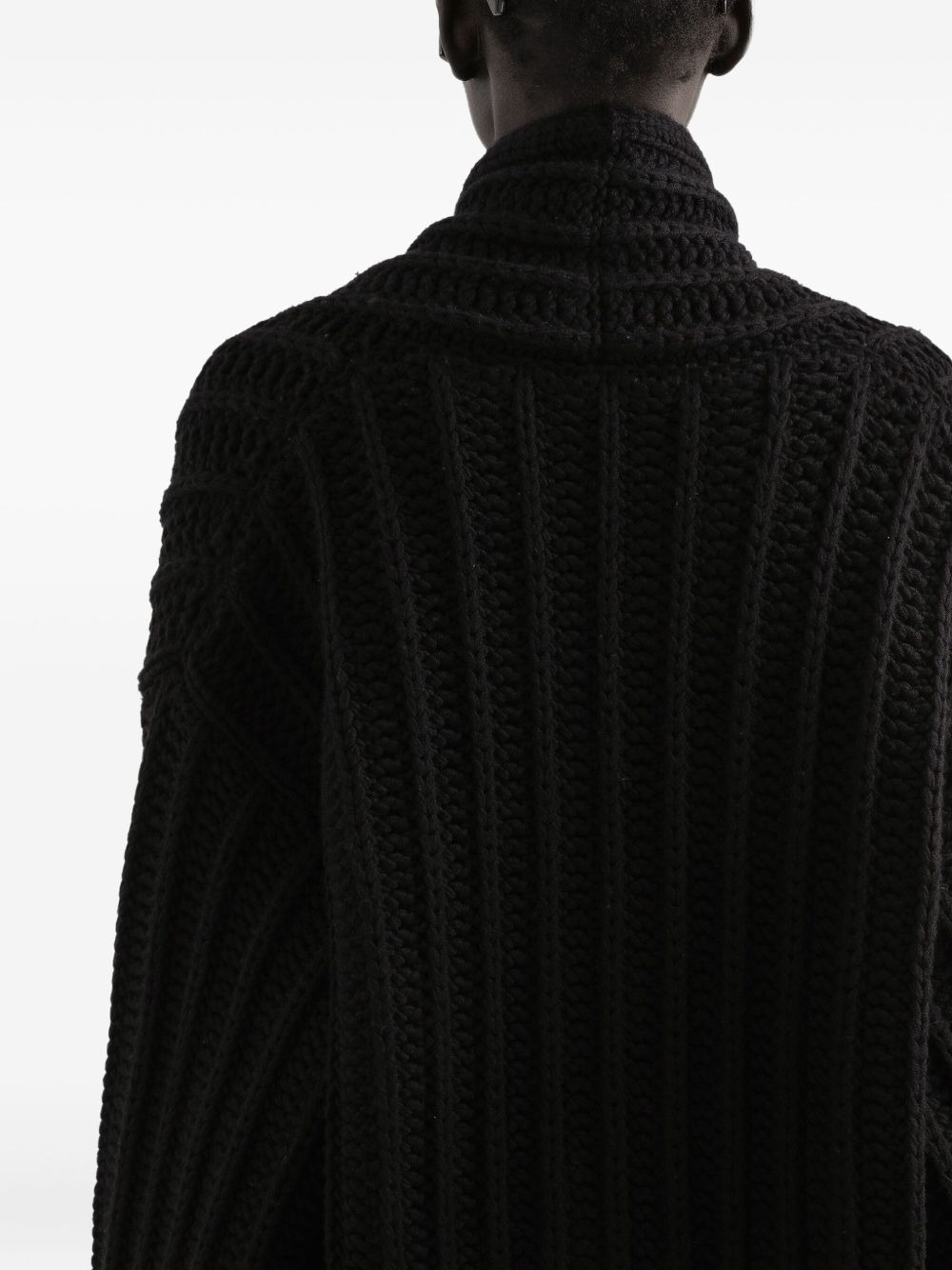 ribbed-knit long-sleeve cardigan - 4