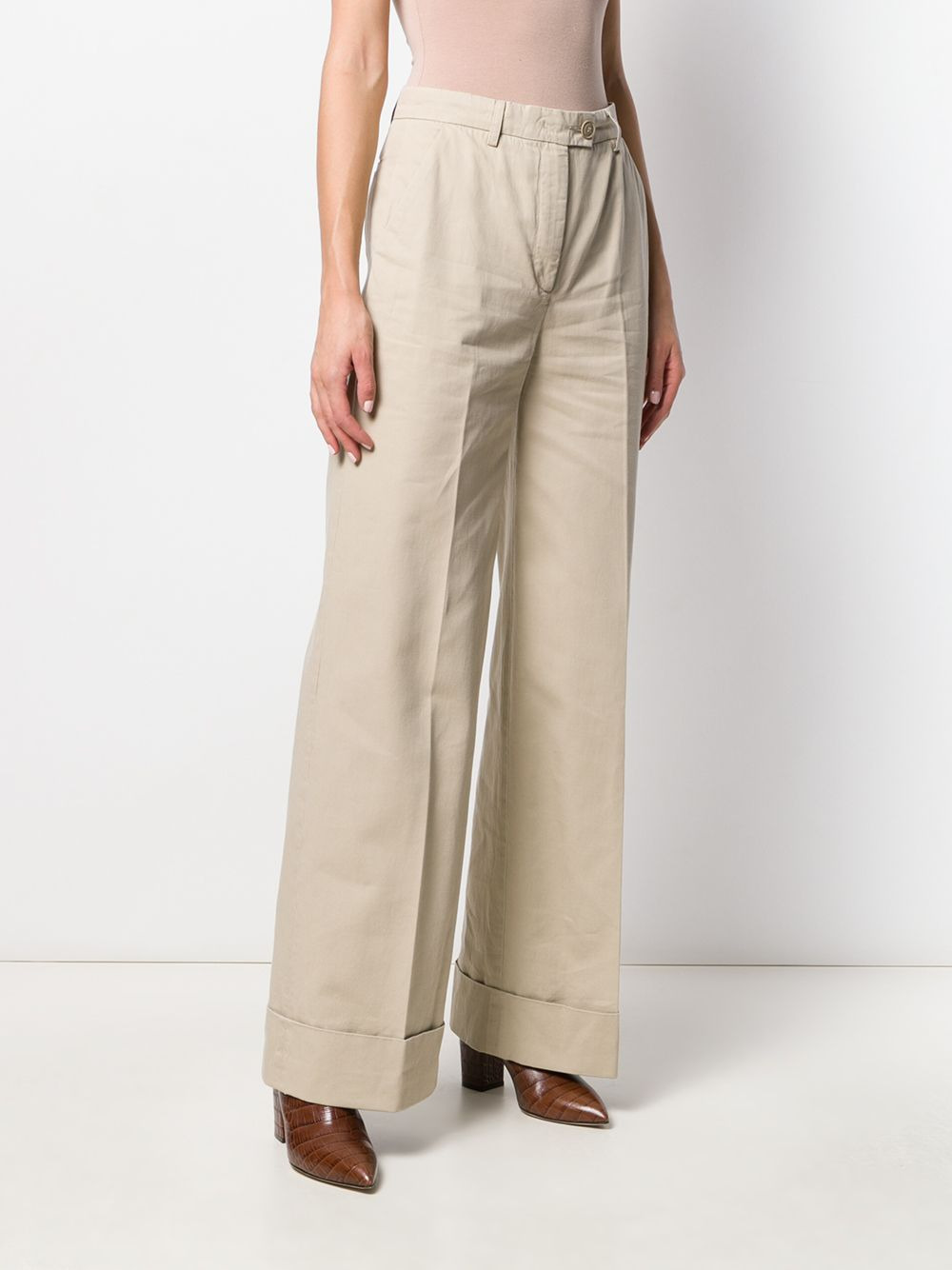 flared leg high-waisted trousers - 3