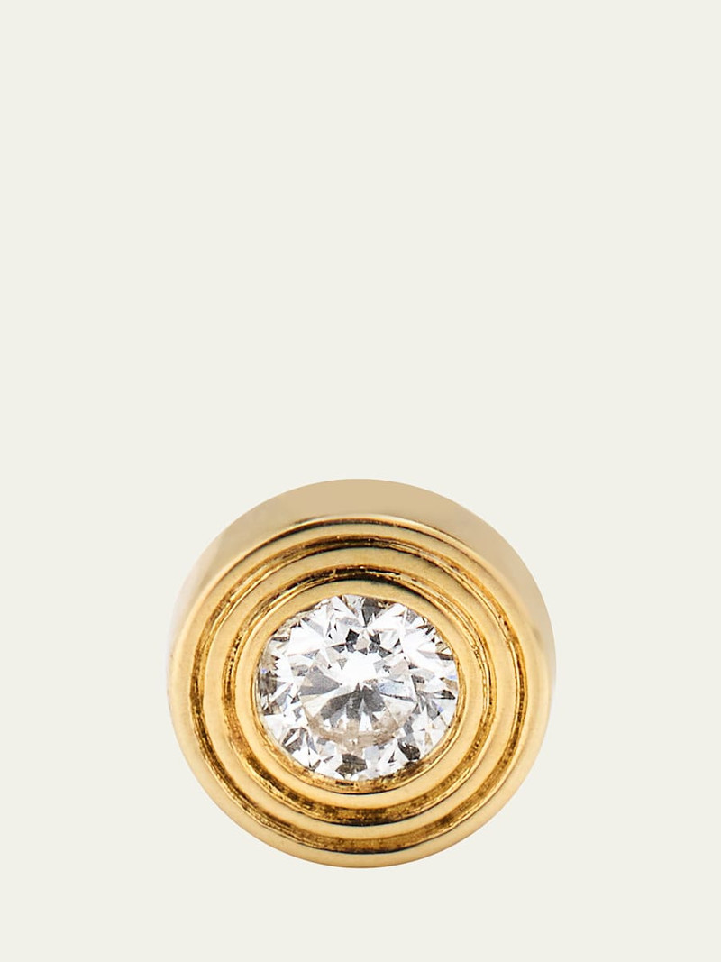 14k Fluted Diamond Stud Earring, Single 1