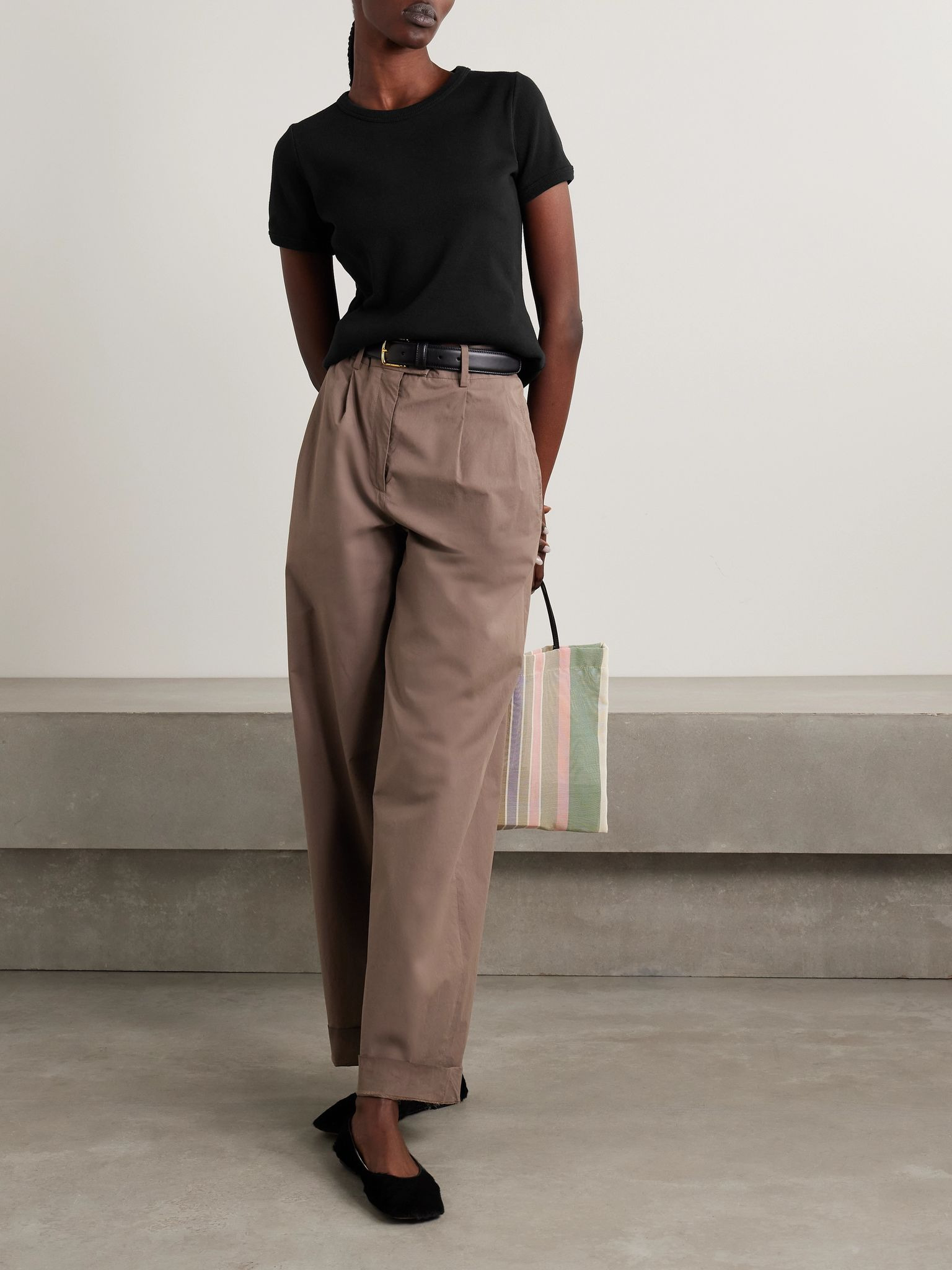 Torya ribbed cotton-jersey T-shirt Black - 2