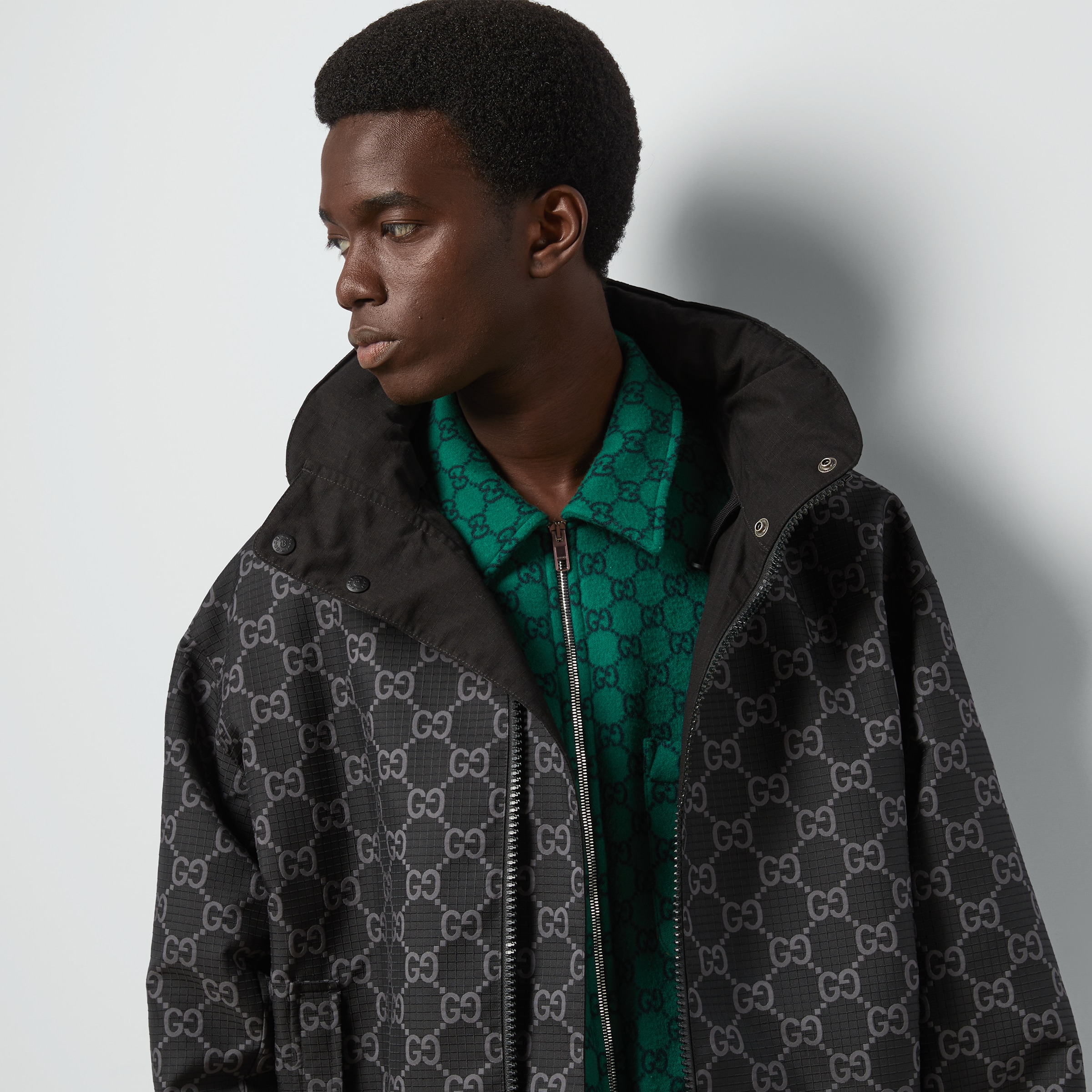 Reversible GG ripstop nylon jacket - 4
