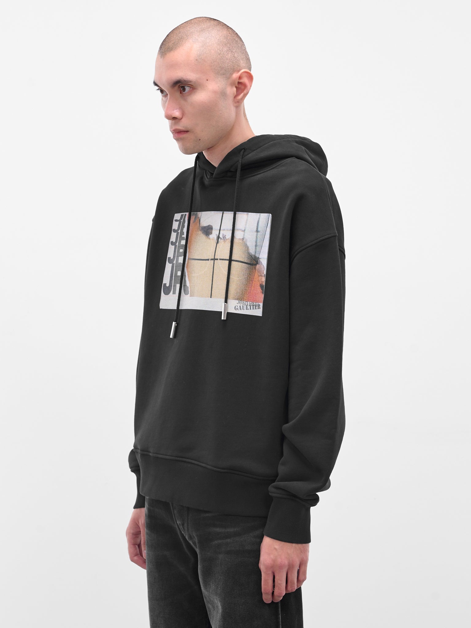 Black Fire Graphic Cotton Hoodie - 2
