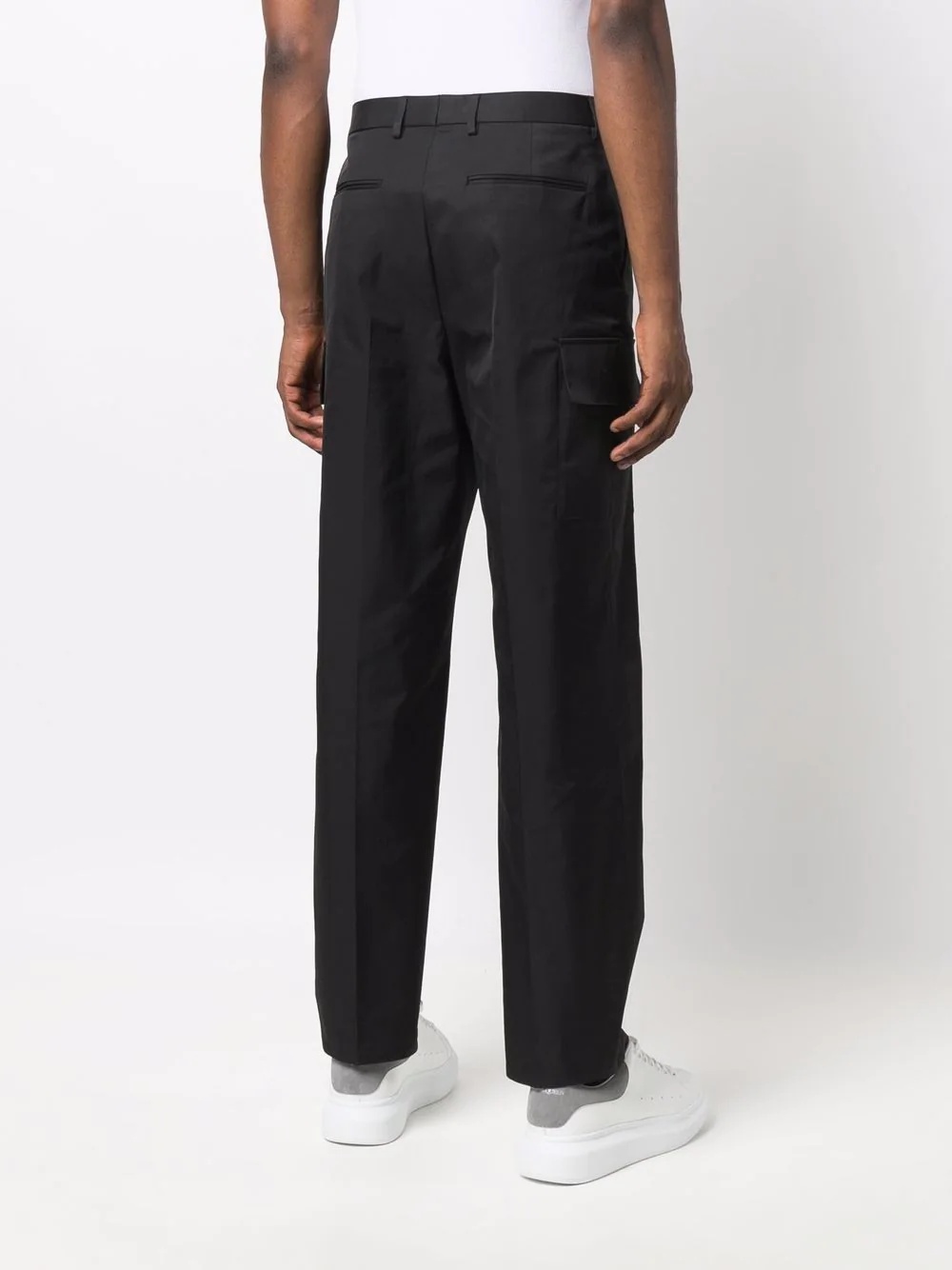 flap pocket cargo style trousers - 4