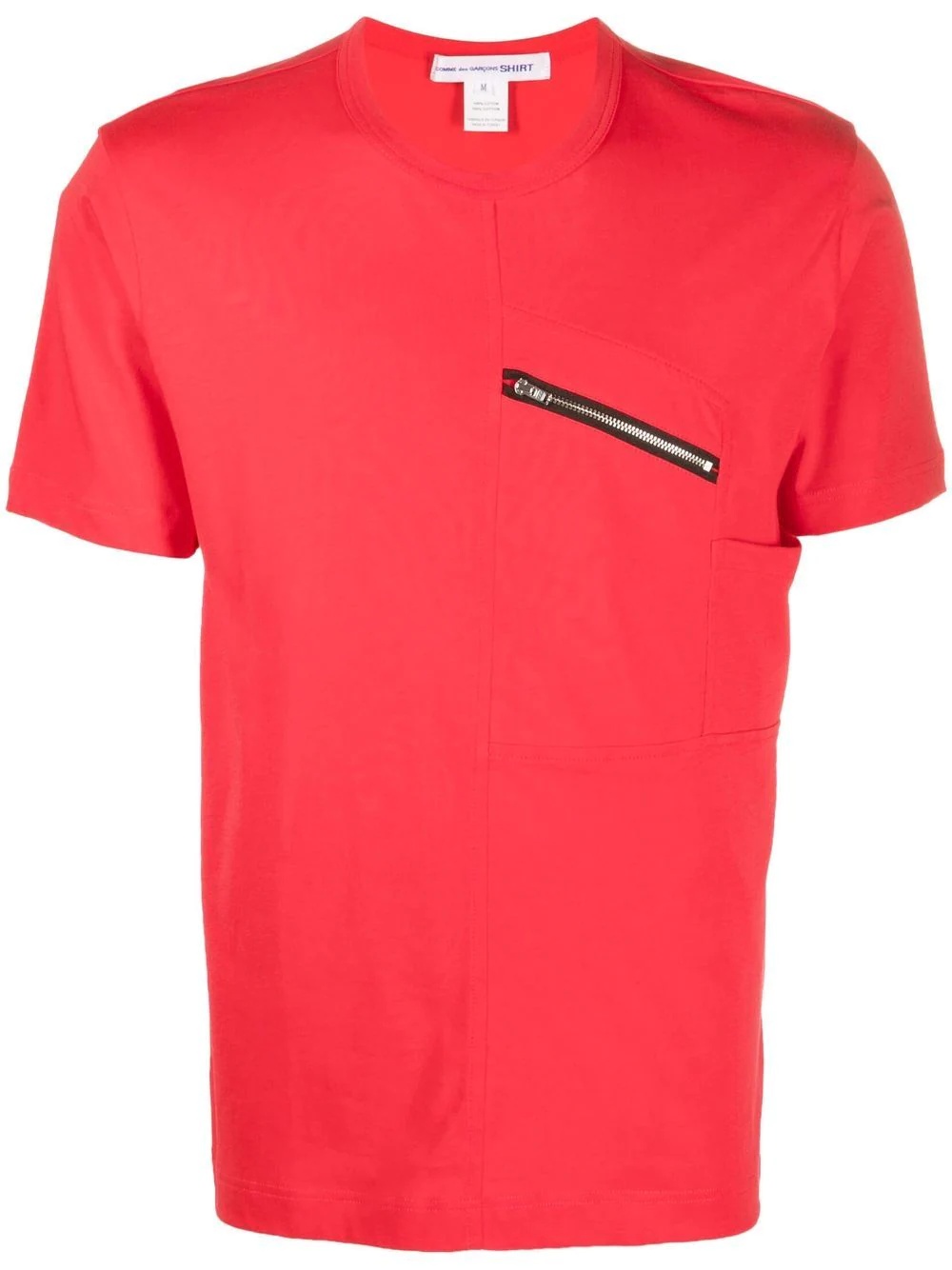 panelled zip-pocket T-shirt - 1