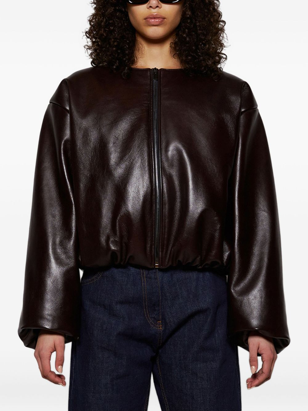 balloon-sleeve bomber jacket - 3