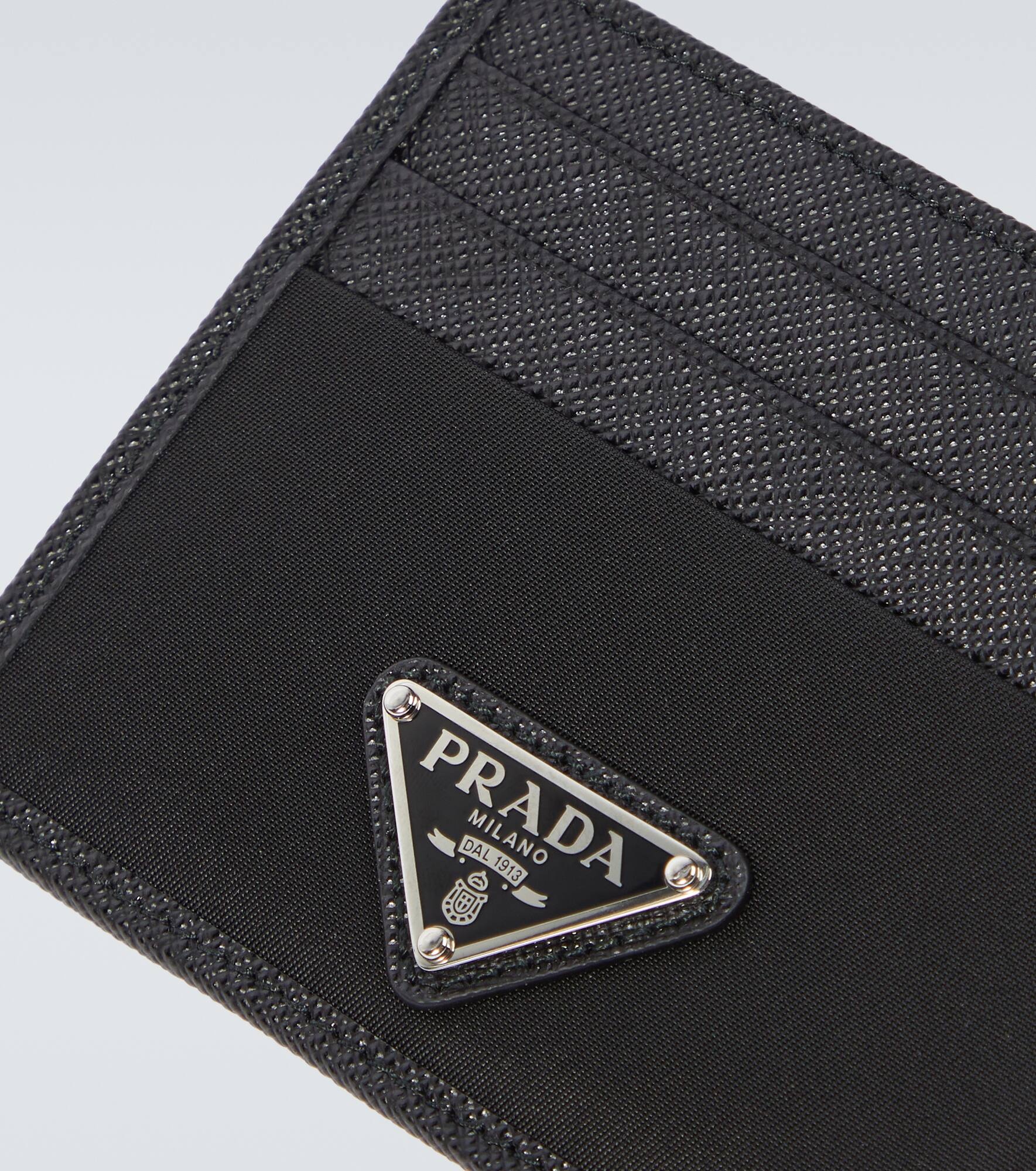 Re-Nylon leather-trimmed card holder - 3
