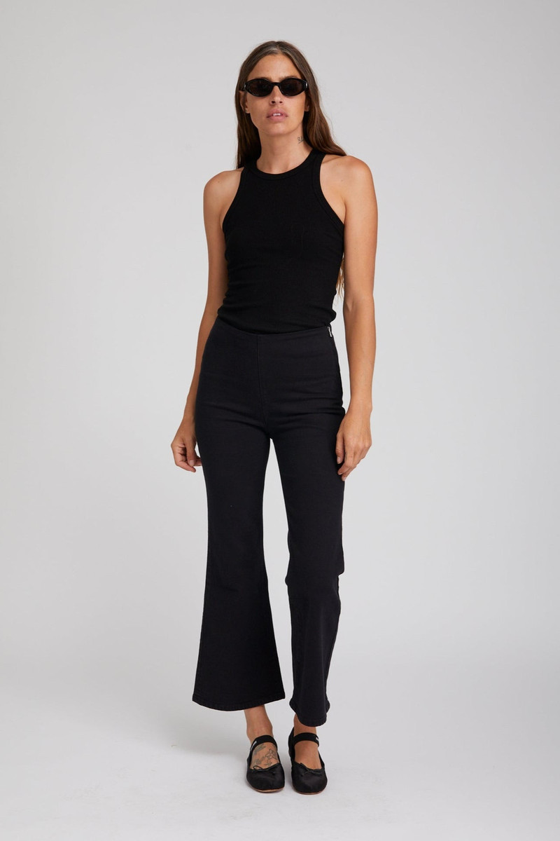 SPRWMN STEVIE CROP FLARE DENIM LEGGINGS outlook