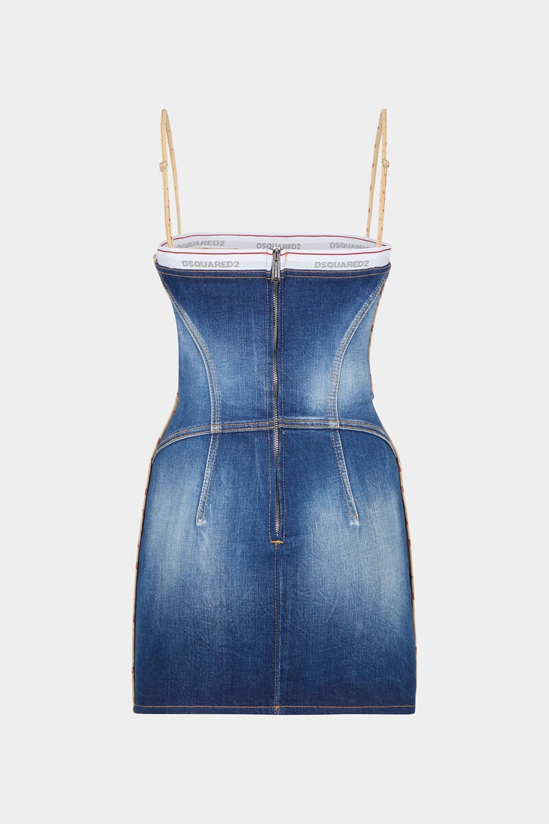 MEDIUM RIPPED KNEE WASH DENIM DRESS - 2