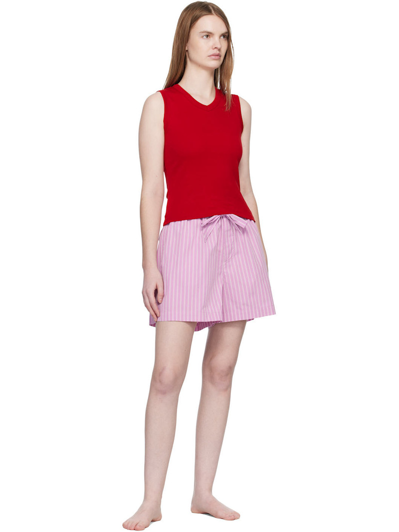 TEKLA Pink Poplin Pyjama Shorts outlook