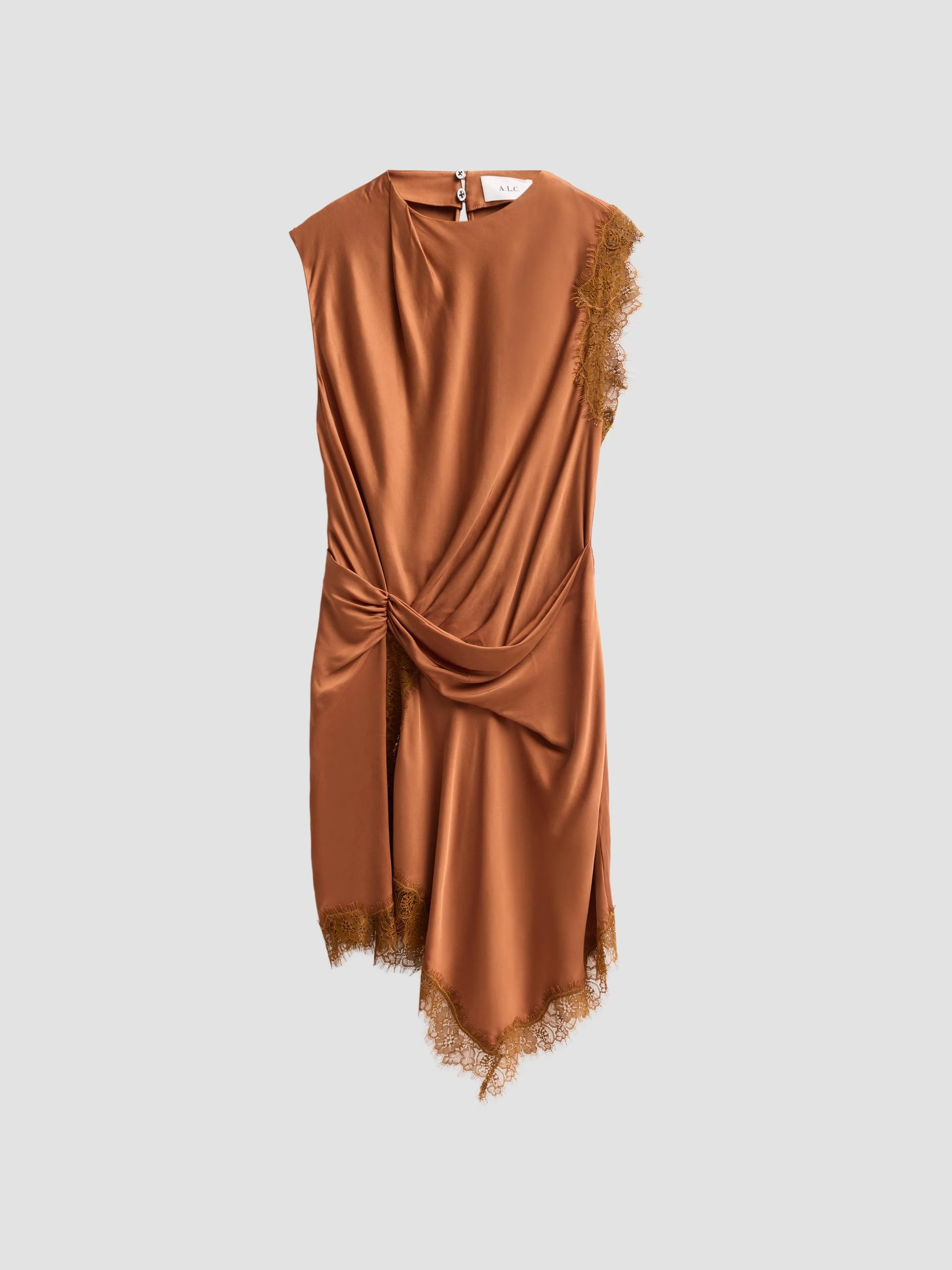 A. L.C. Women's Dion Lace-Trim Satin Mini Dress - Light Chestnut - 1