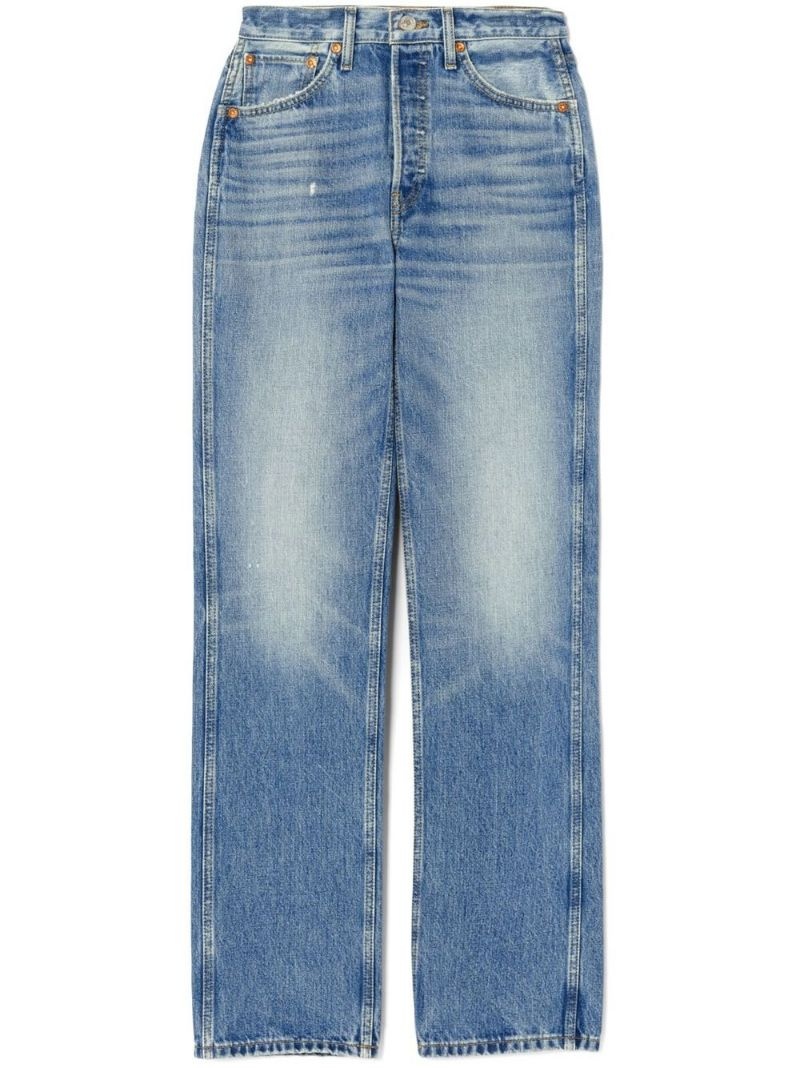 high-rise straight-leg jeans - 1