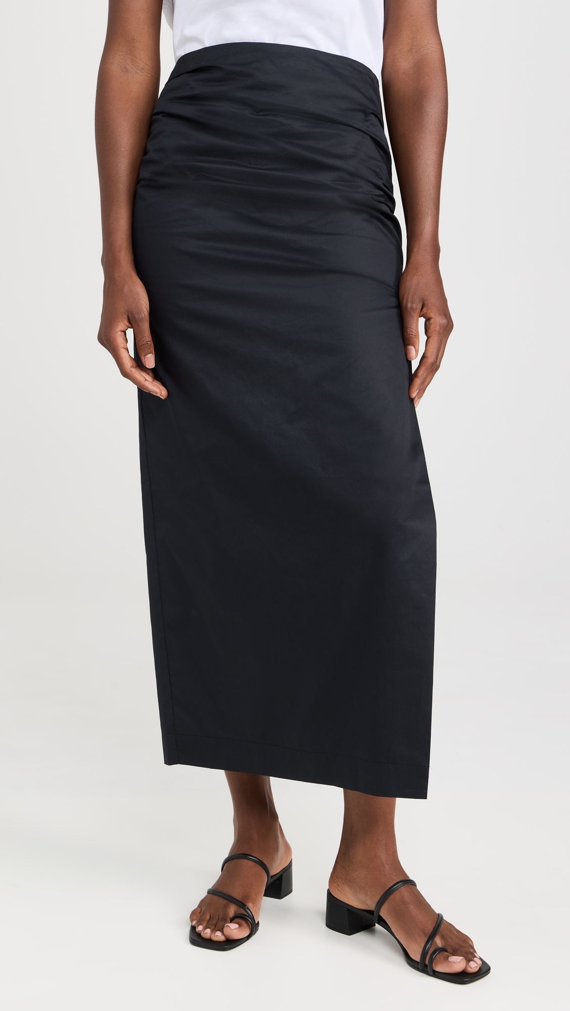 Cotton Tuck Midi Skirt - 6