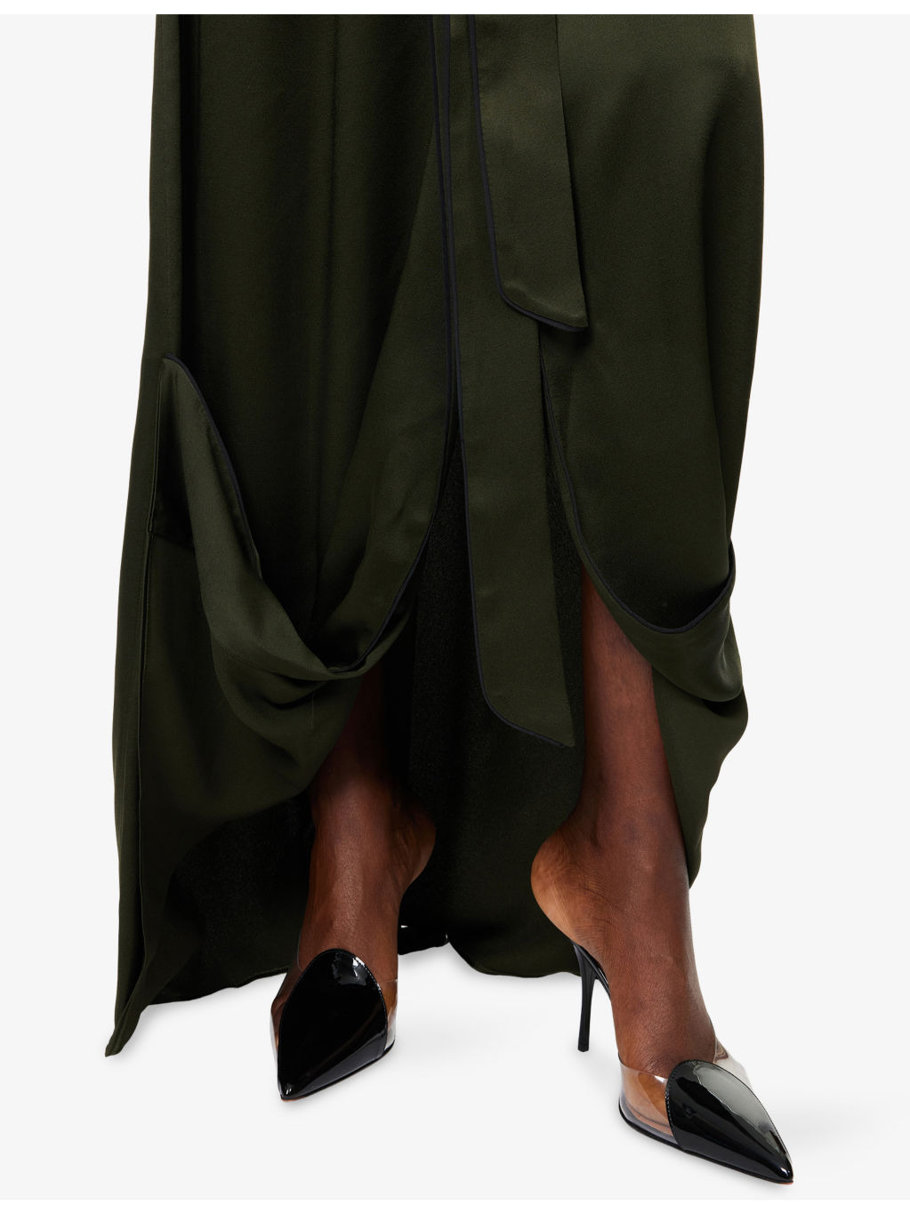 Wrap Shawl-Collar Woven Gown - 6