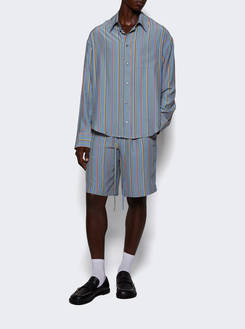 Stripe Jacquard Ball Short Dusty Blue - 5