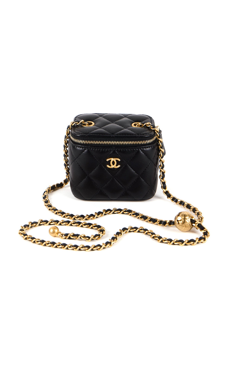 Pristine Pearl Crush Mini Vanity Crossbody Bag black 1