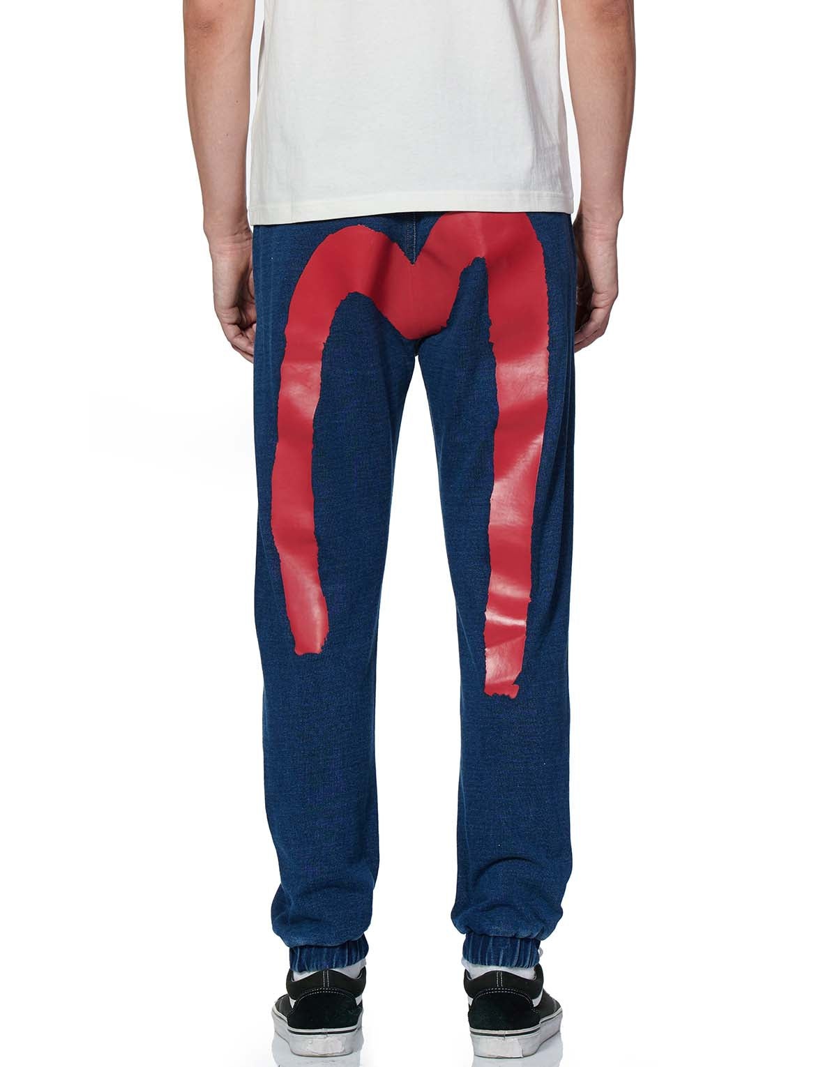 Multi-pockets Denim Jogger Jeans with Brushstroke Daicock Print - 4