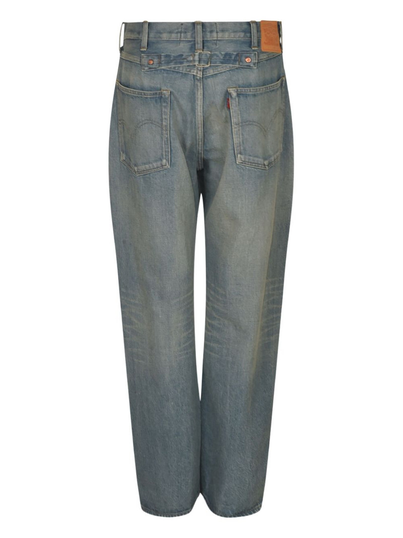 Junya Watanabe faded logo-patch jeans outlook