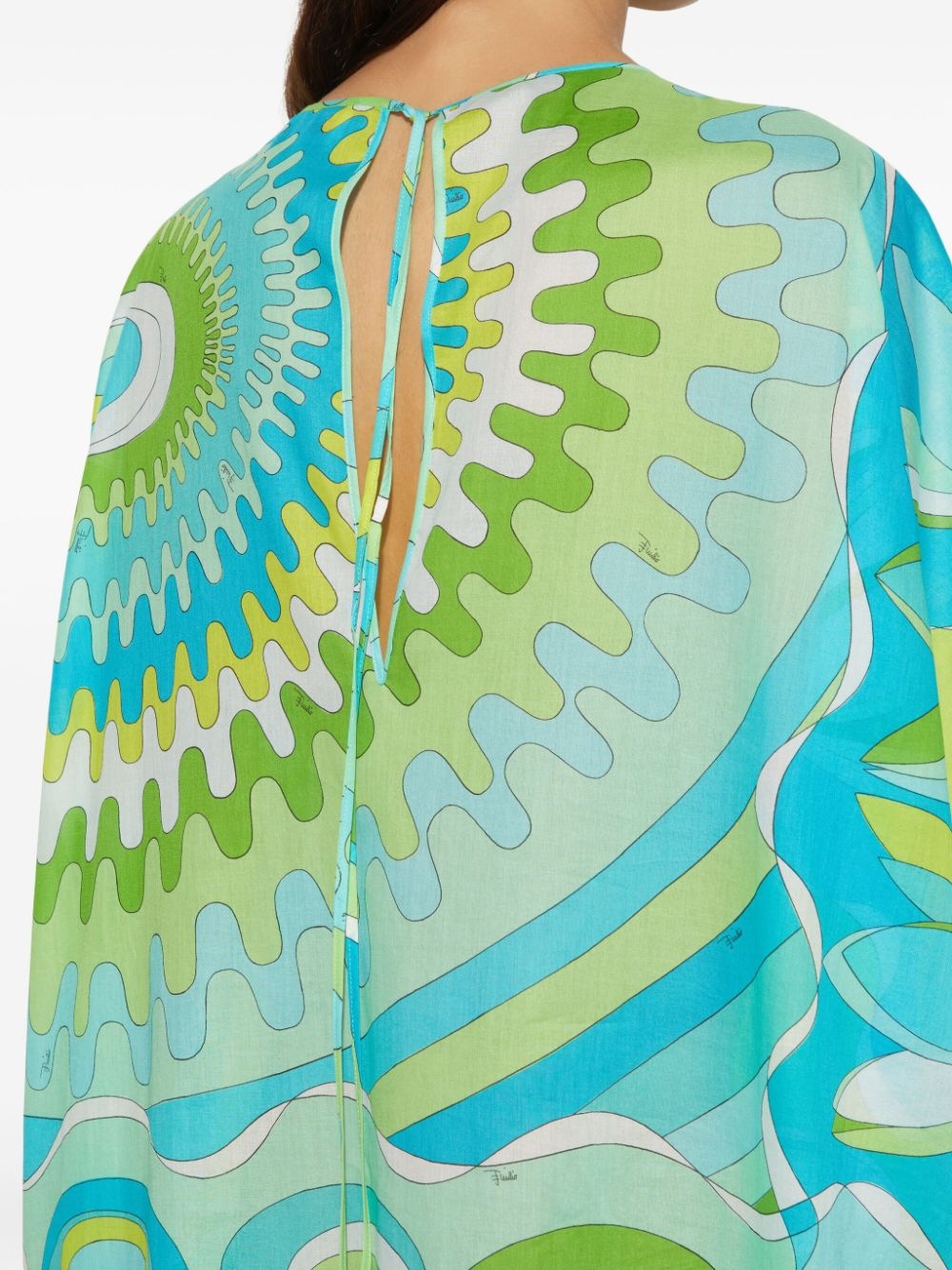 Bersaglio-print cotton kaftan dress - 5