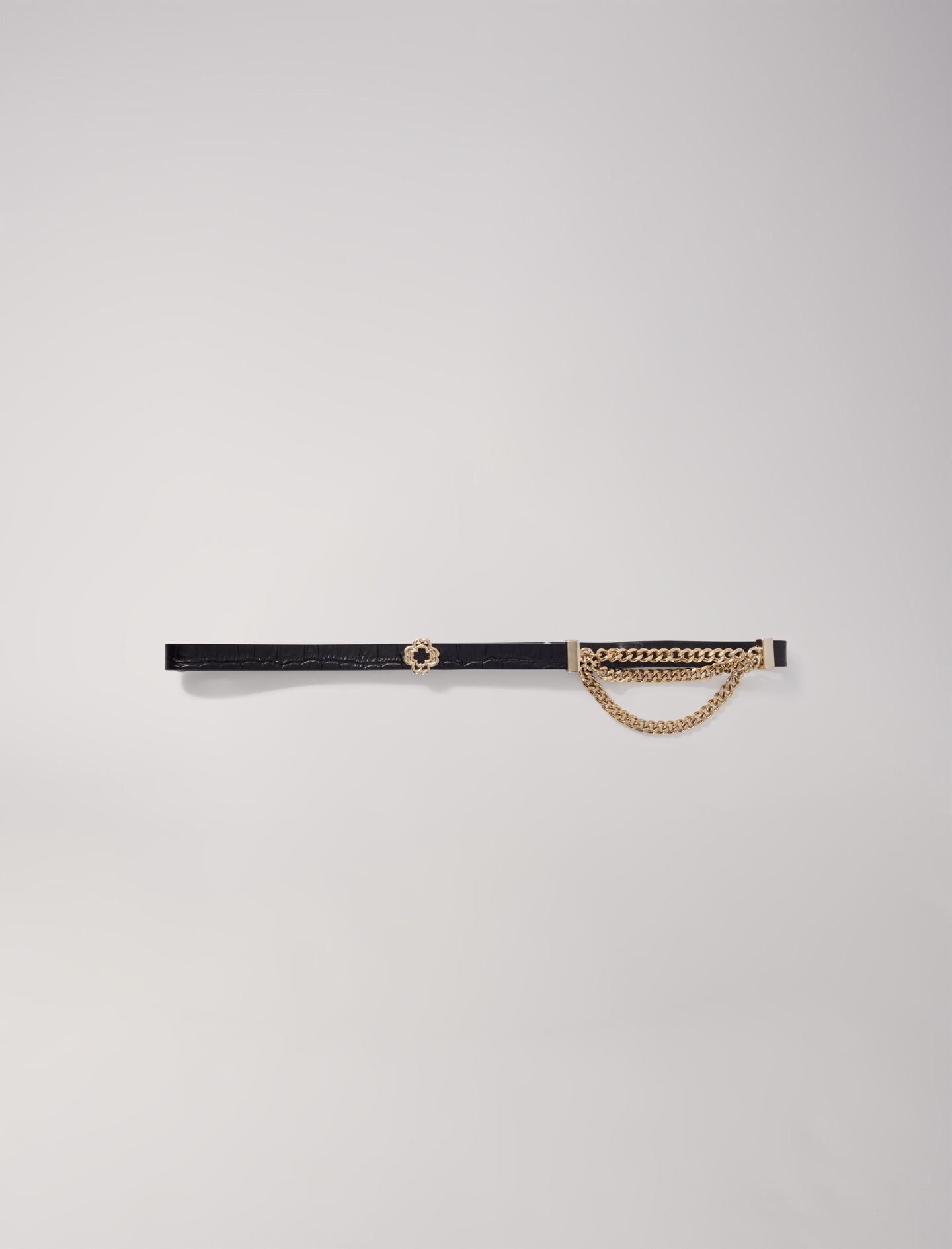 Clover leather and chain belt - 5