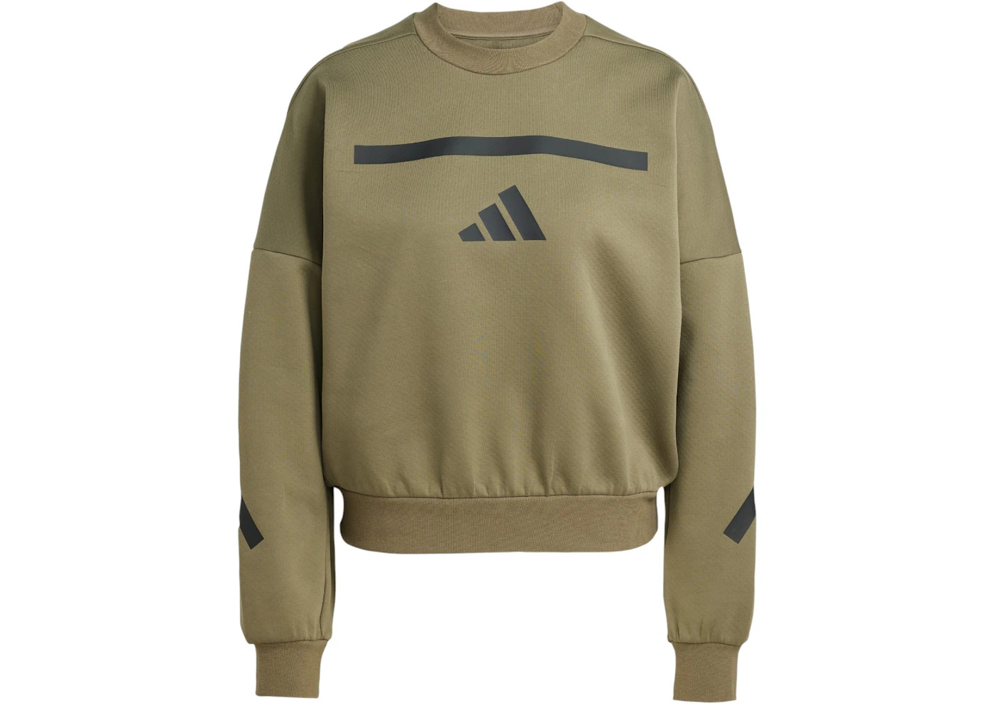adidas Women's Z.N.E. Sweatshirt Olive Strata - 1