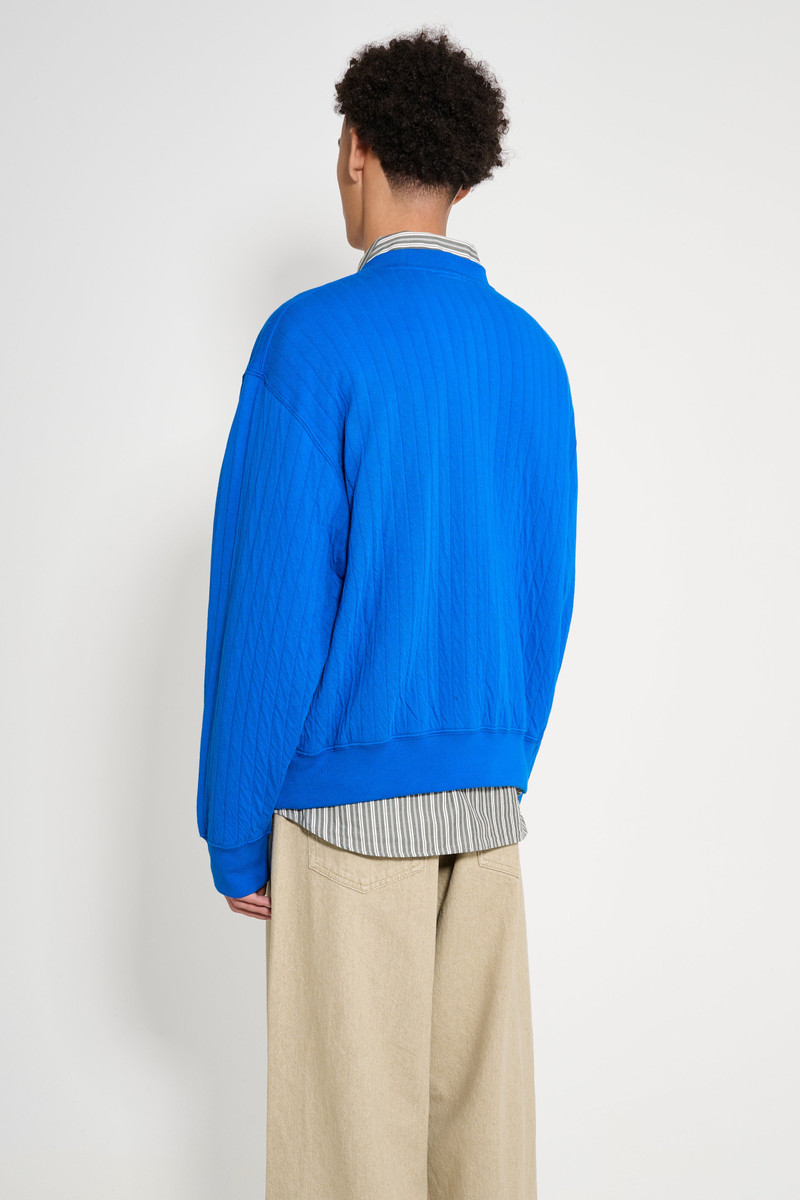 LADY WHITE CO. LADY WHITE CO. X TRÈS BIEN QUILTED CREWNECK EXTRA BLUE outlook