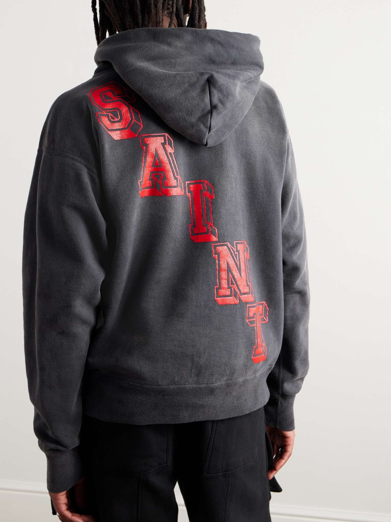 Distressed Printed Cotton-Jersey Hoodie - 3