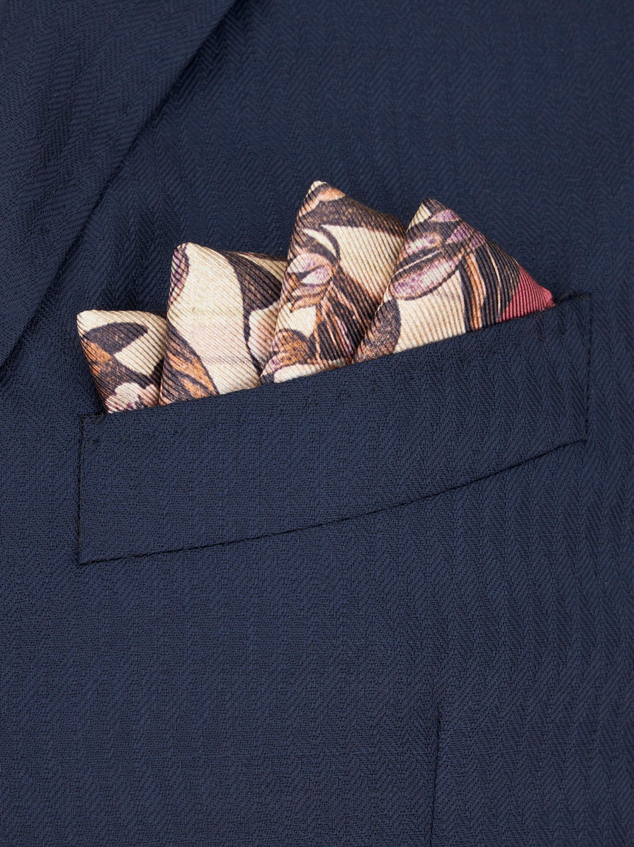 PRINTED SILK POCKET SQUARE - 4