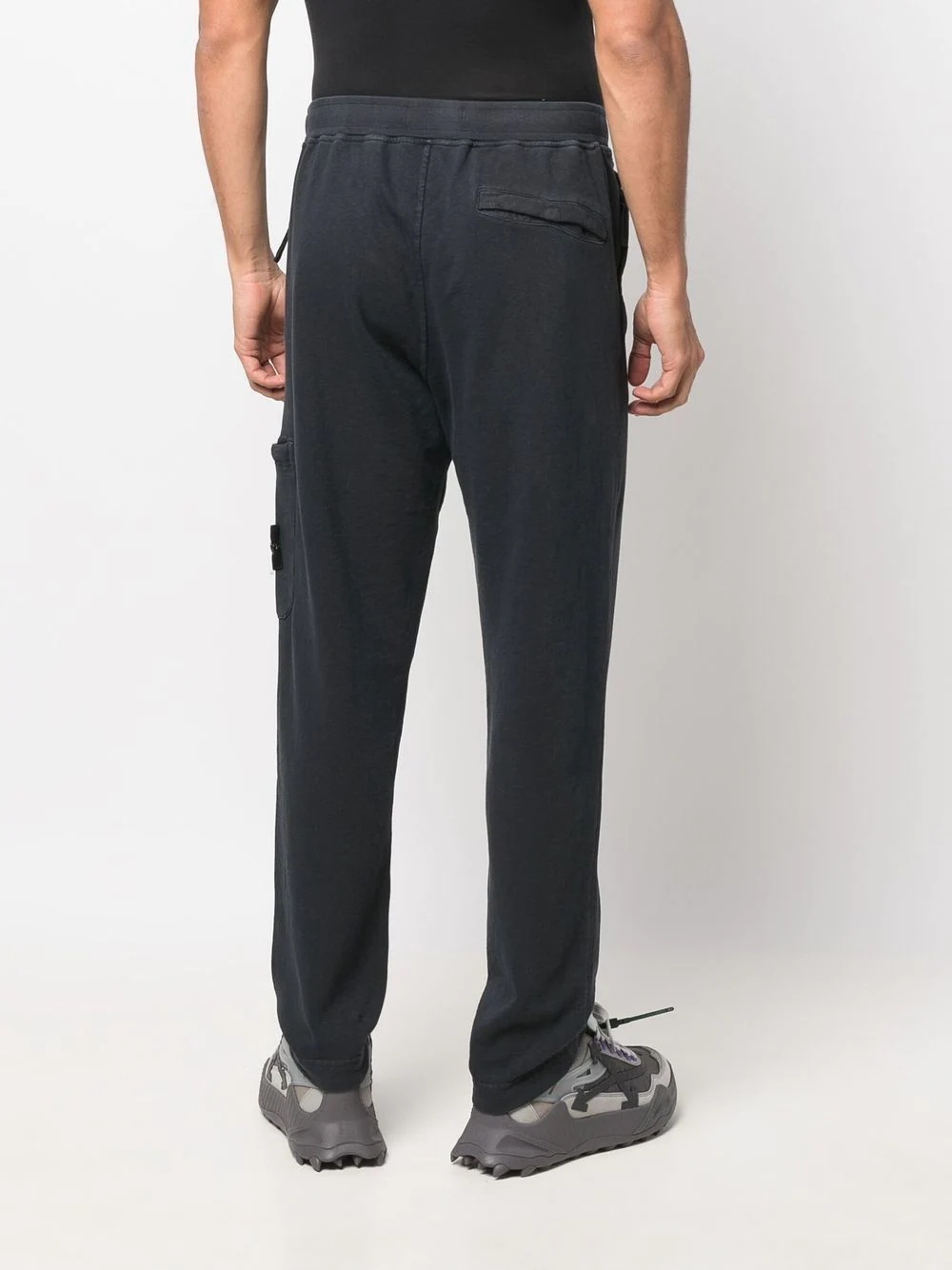 logo-patch cotton track pants - 4