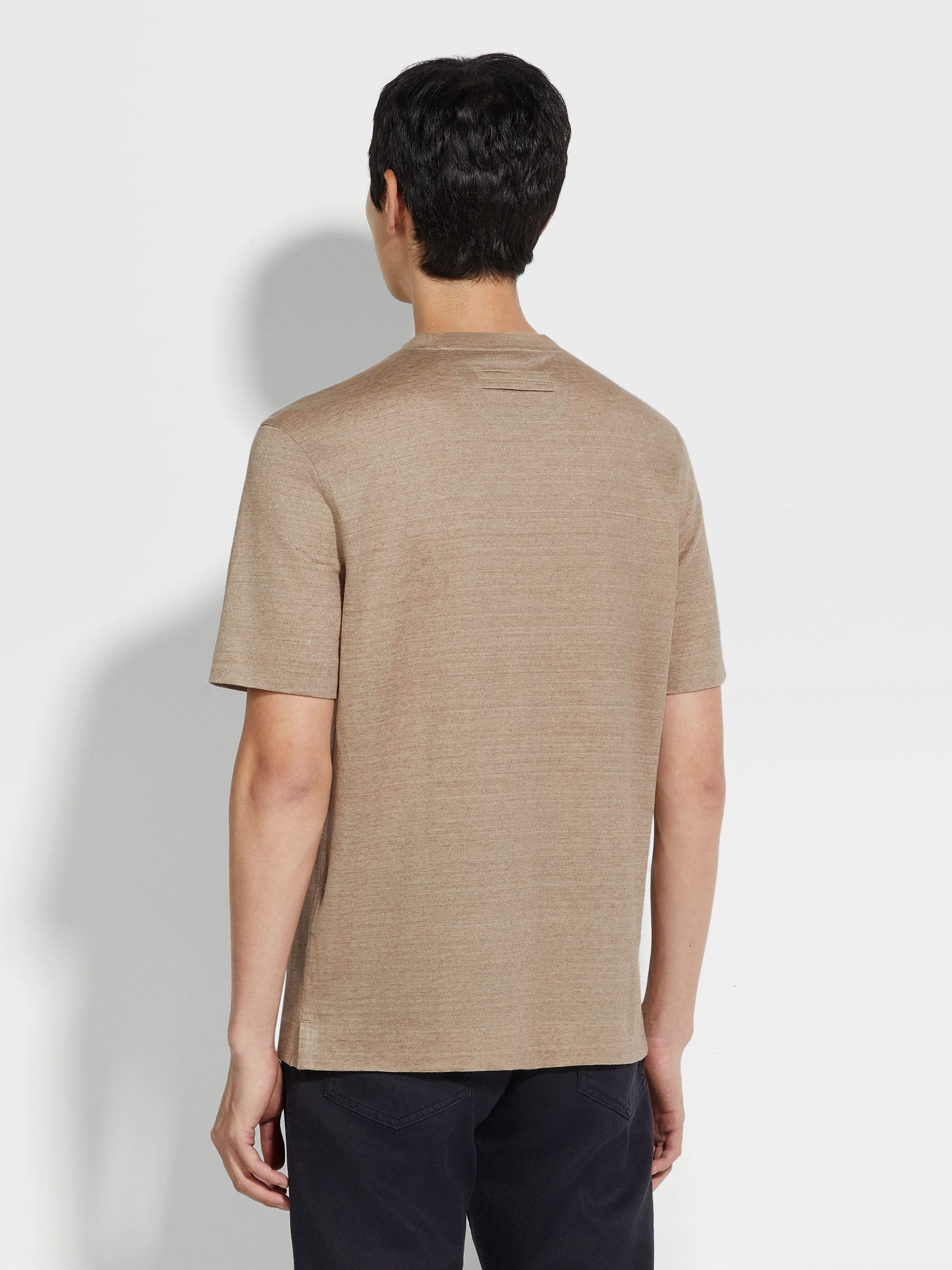 LIGHT TAUPE OASI LINO T-SHIRT - 5