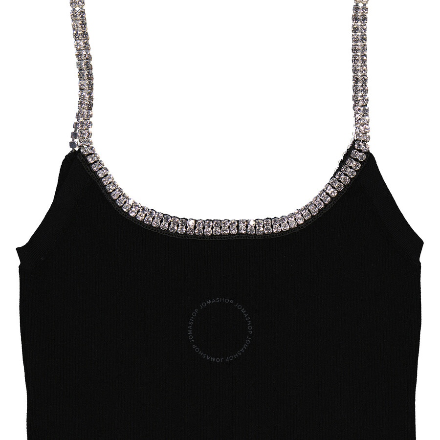 Rabanne Crystal Trimmed Ribbed Mini Dress - 7