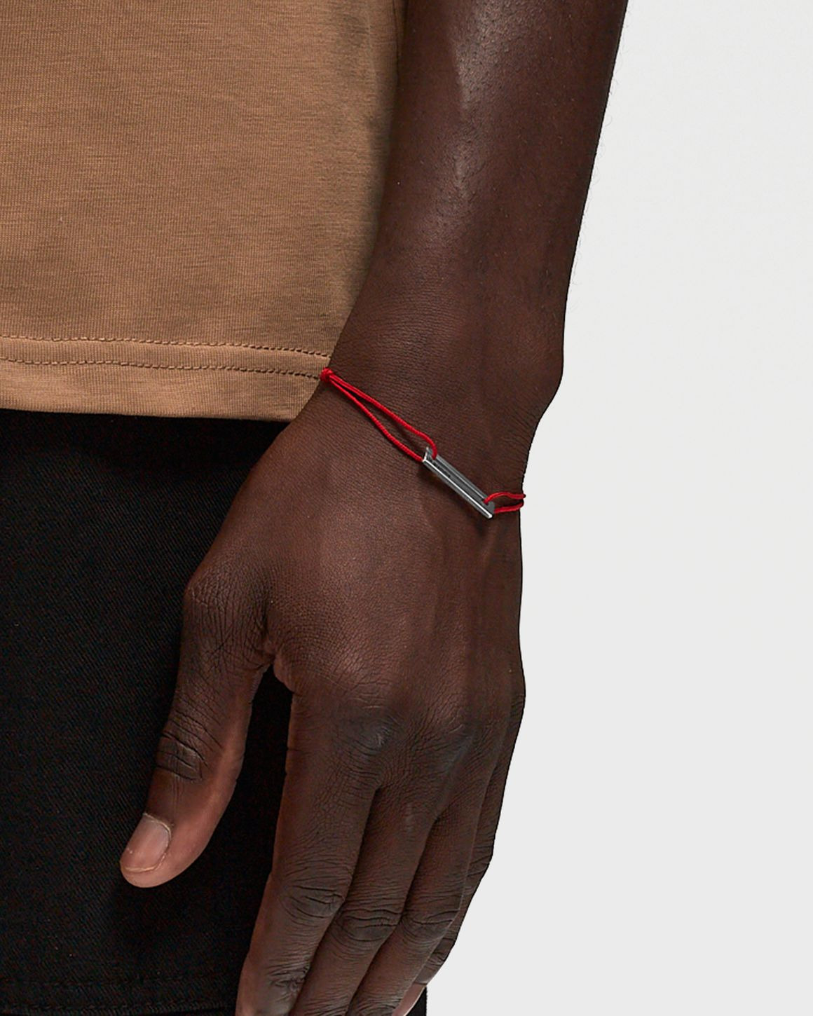 1.7g-polished sterling silver-red cord-bracelet - 2