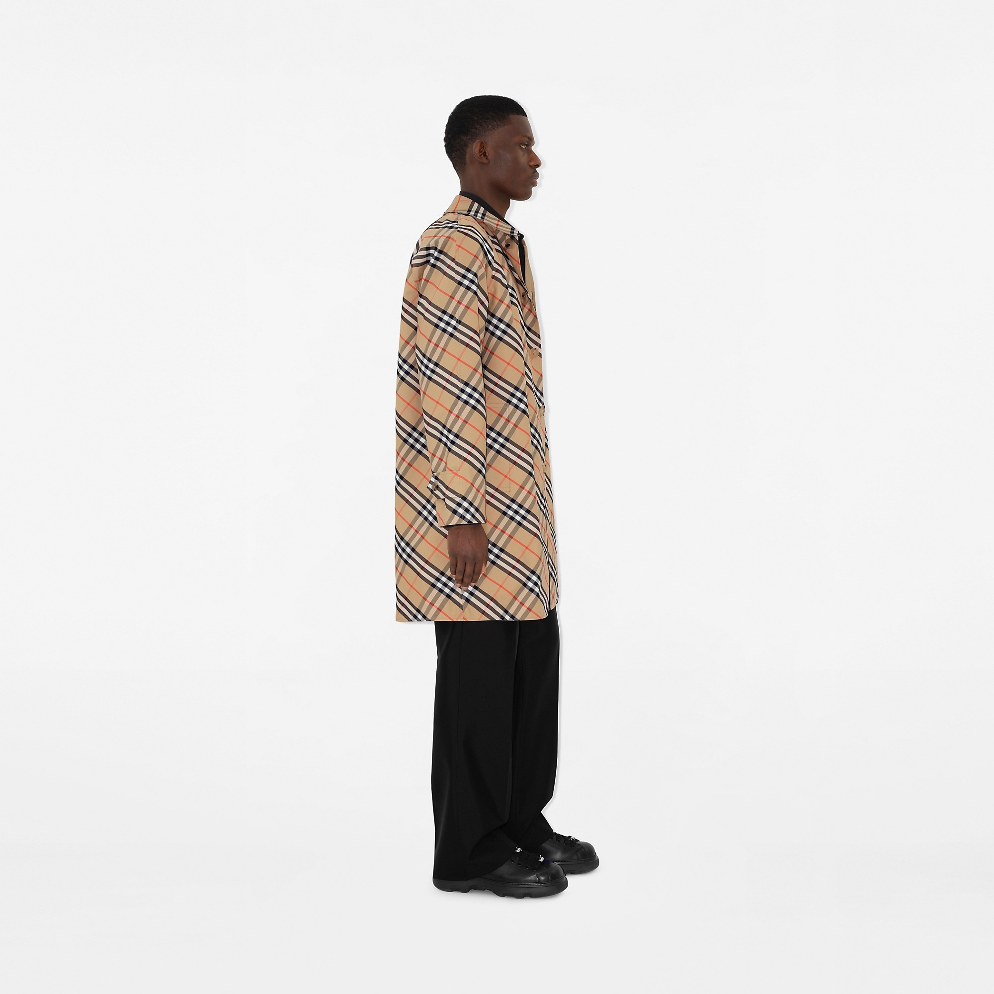 Long Reversible Gabardine Car Coat - 3