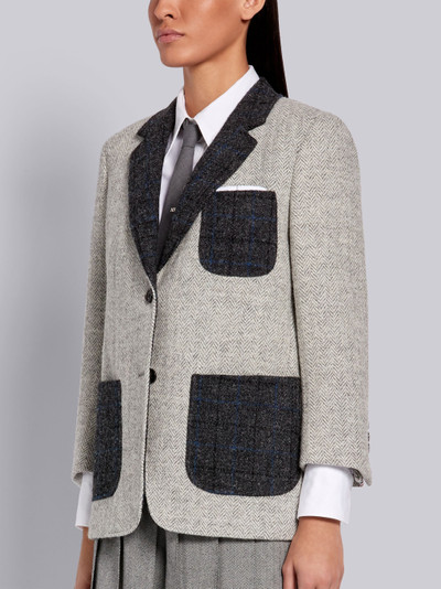 Thom Browne Medium Grey Wool Herringbone Harris Tweed Sack Jacket outlook