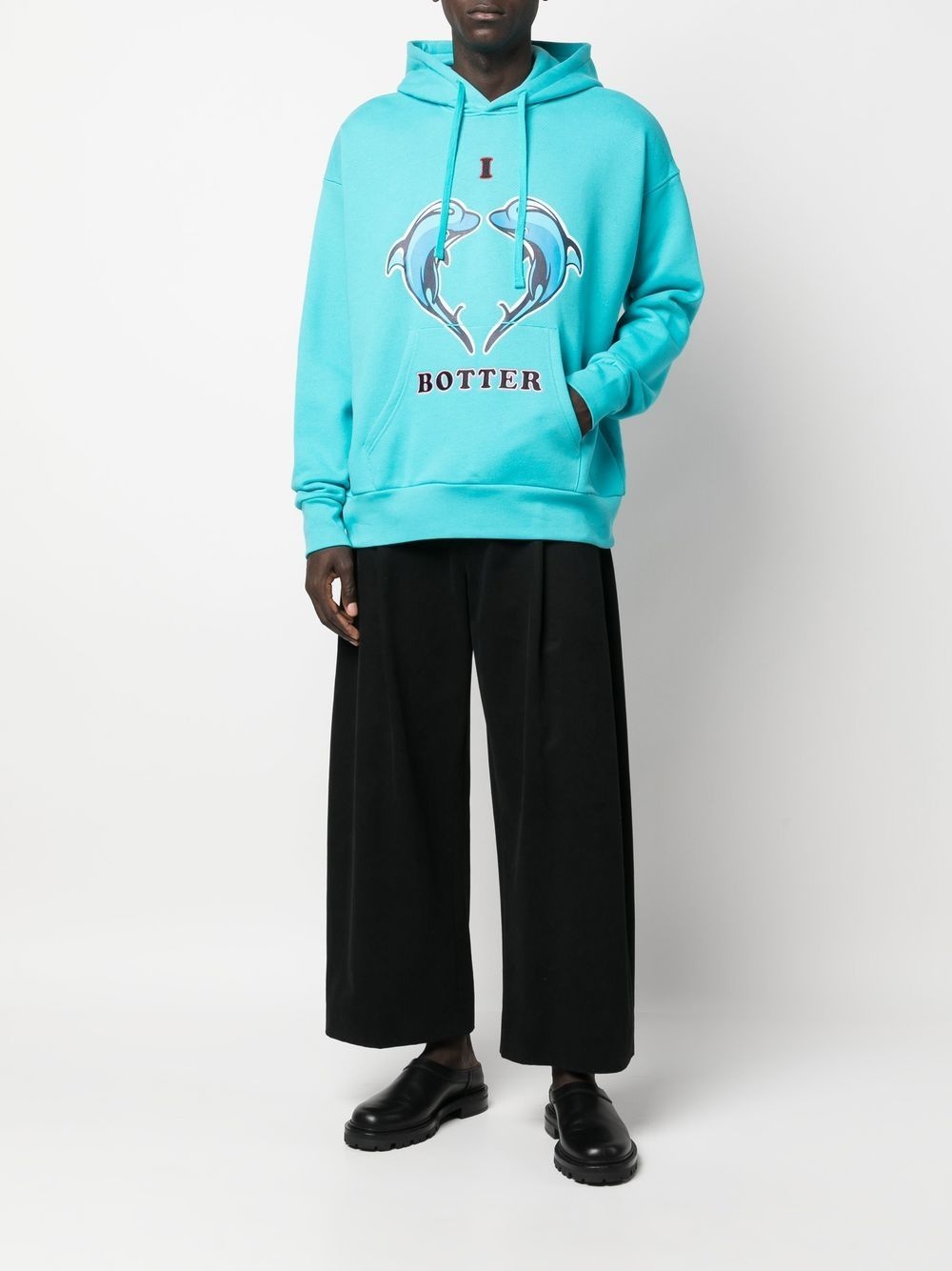 logo print hoodie - 2