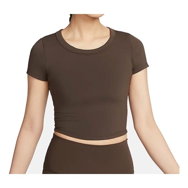 (WMNS) Nike One Fitted Dri-fit Quick-drying Short-sleeved Top 'Brown' FN2805-237 - 1