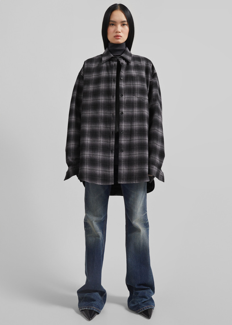 Helka Flannel Quilted Shirt - Charcoal 5