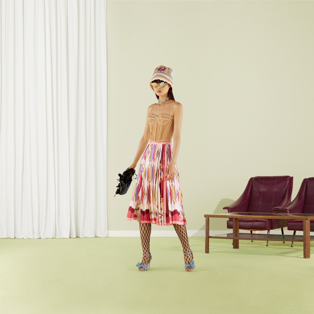 Gucci Lovelight printed pleated silk skirt - 2