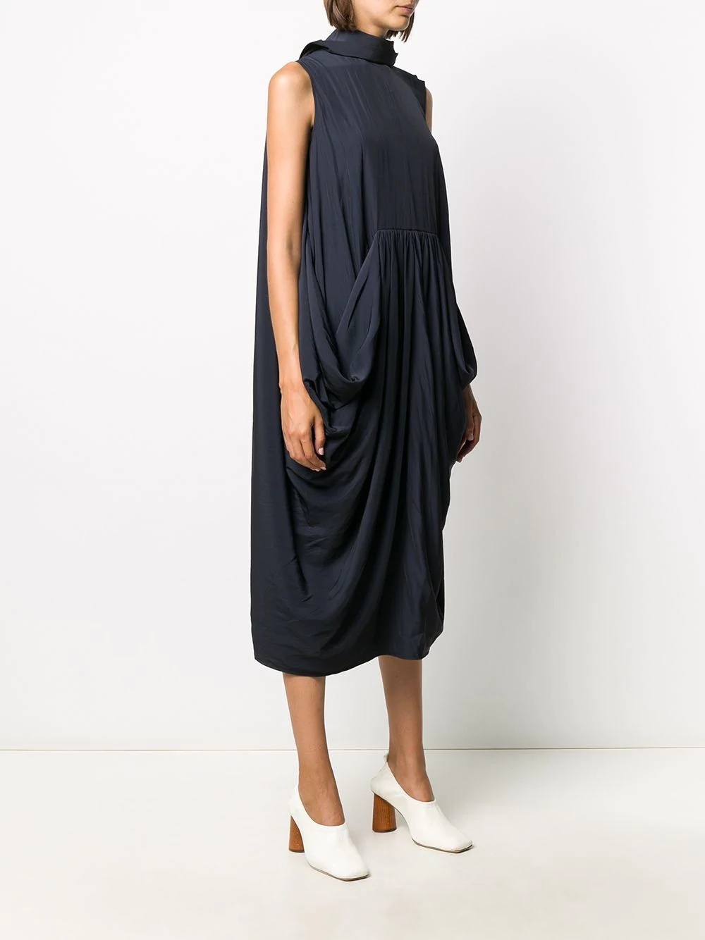 sleeveless cocoon midi dress - 3