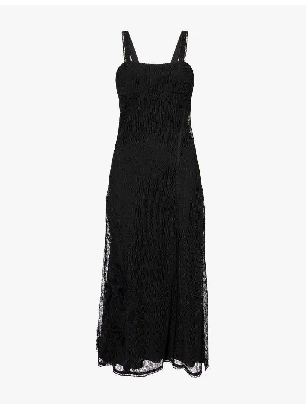 Cami Floral-Applique Mesh Midi Dress - 1