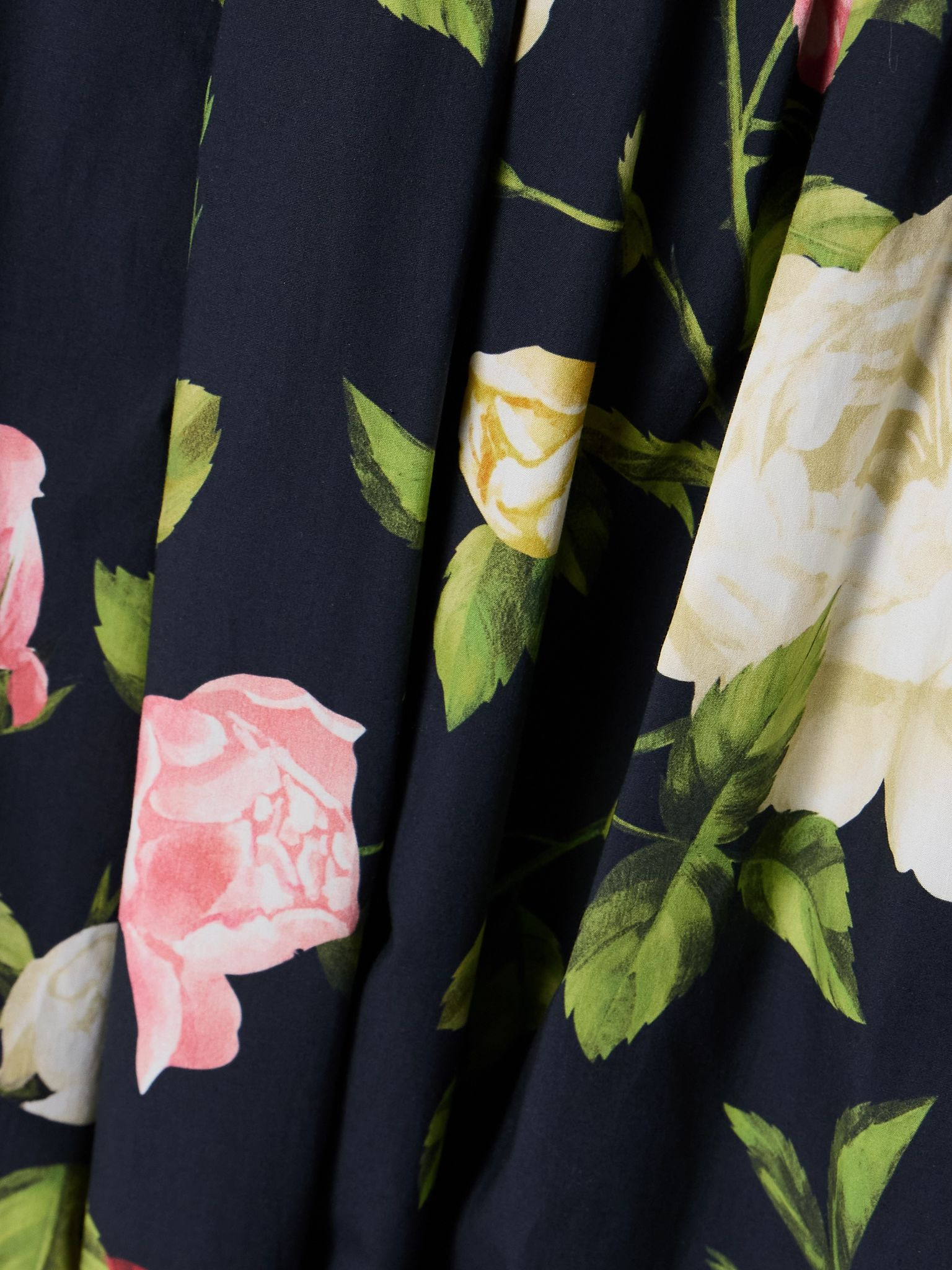 Wrap-effect floral-print cotton-blend poplin midi dress Navy - 4
