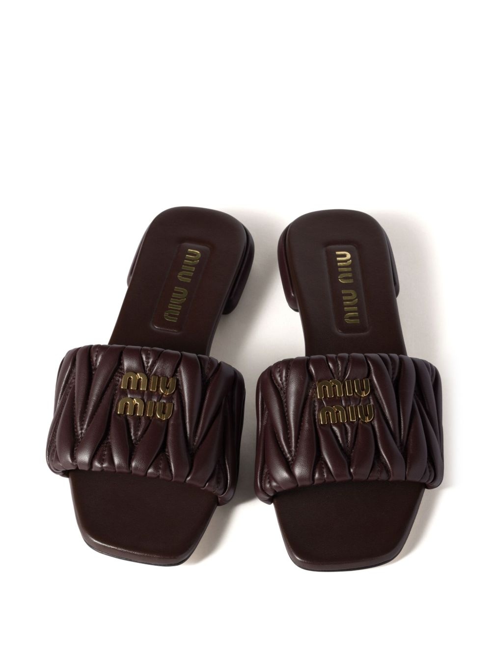 Miu Miu Women Matelassé Leather Flat Sandals - 2