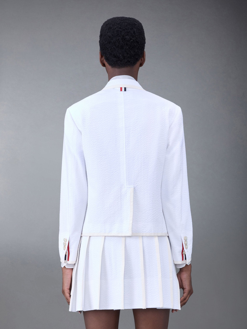 Thom Browne Cotton Seersucker Shrunken Sack Tipping Sport Coat outlook