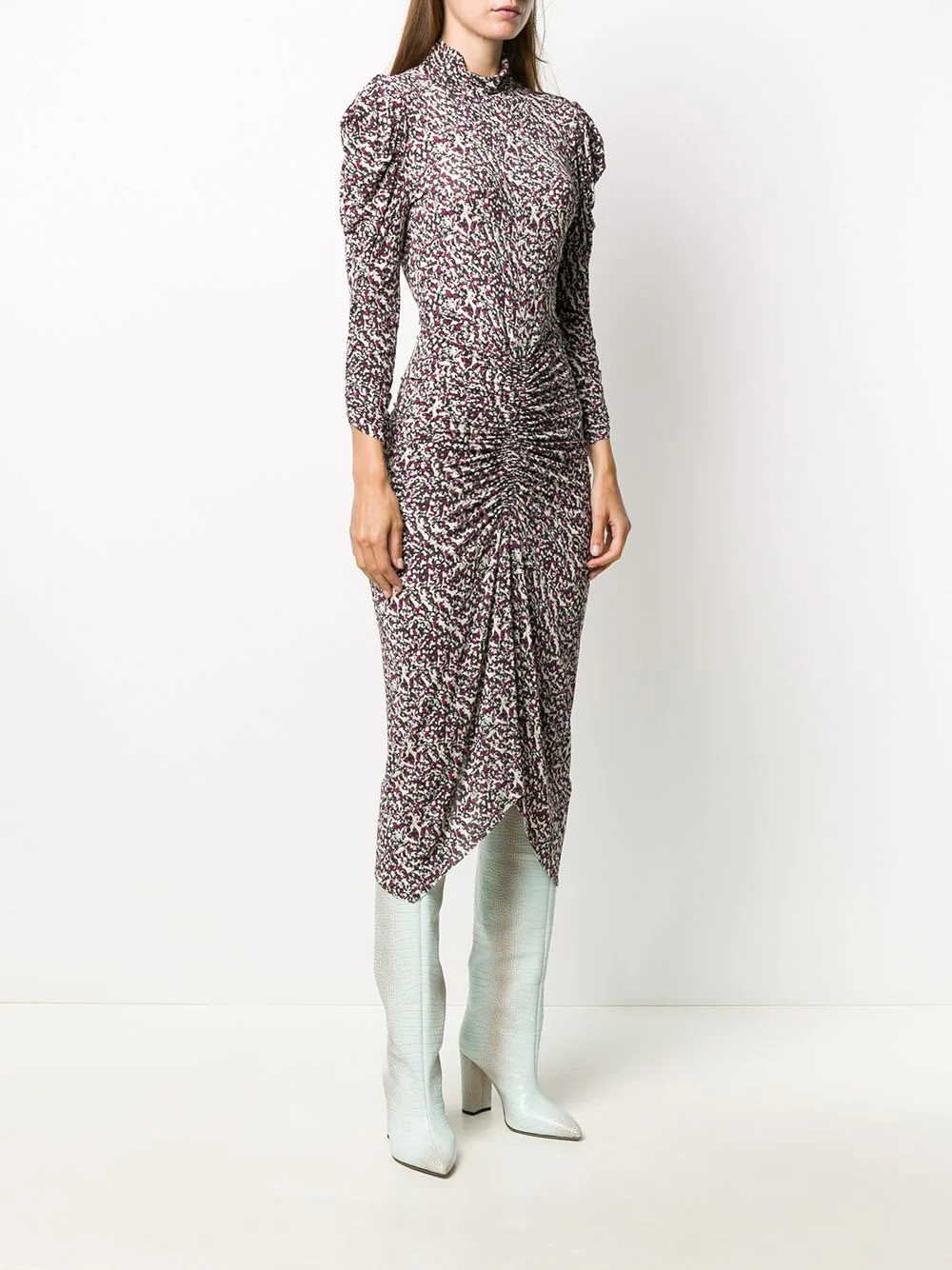 abstract-print mid-length dress - 3