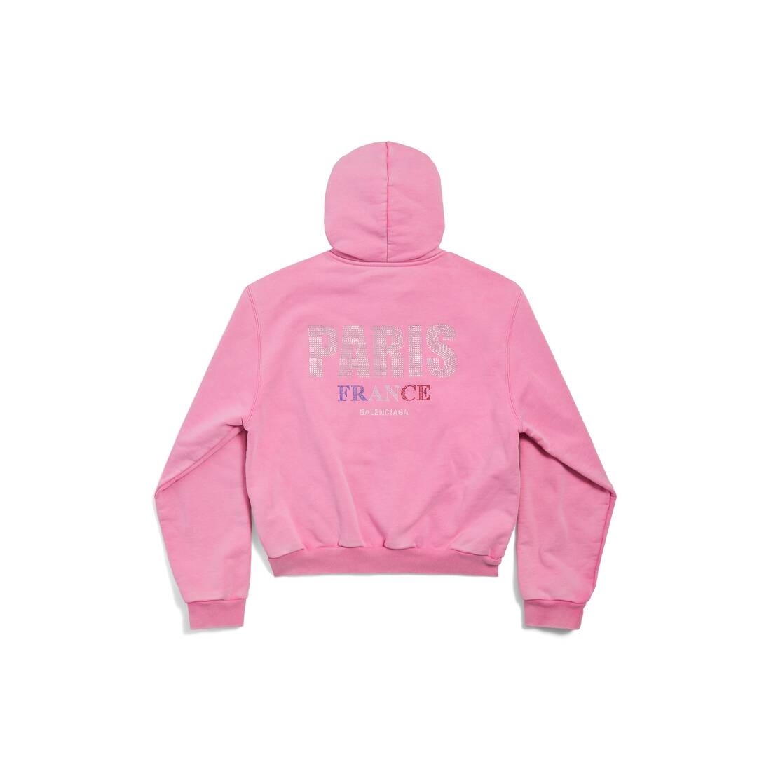 Paris Strass Zip-up Hoodie Small Fit in Faded Pink - 2